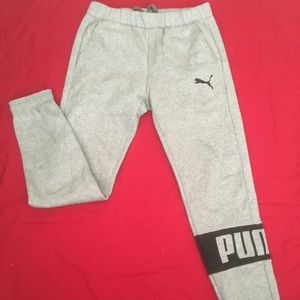 Puma Logo Gray Sweatpants Joggers
